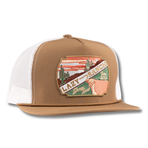 Coyote Brown and White Desert Show Time Rope Trucker - Rooster 