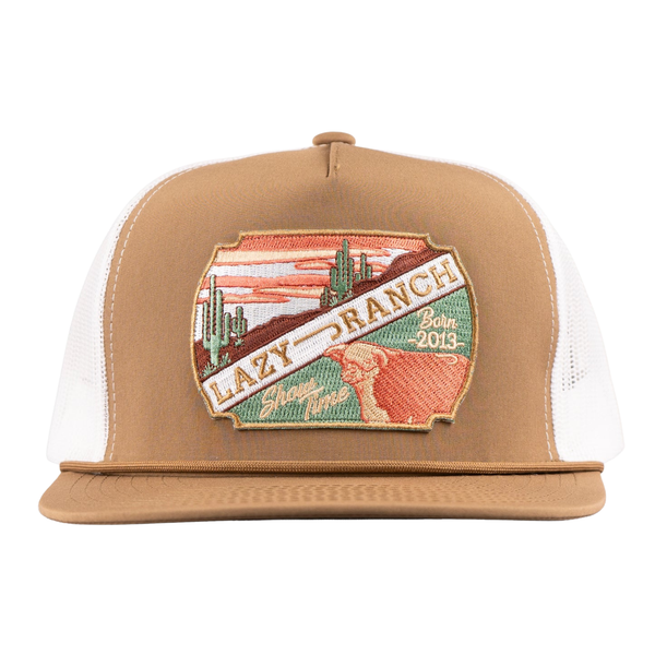 Coyote Brown and White Desert Show Time Rope Trucker - Rooster 