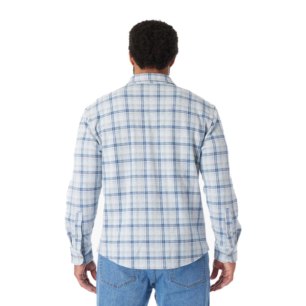 The Ultra-Stretch Dunewood Flannel - Breezy Blue Plaid - Rooster 