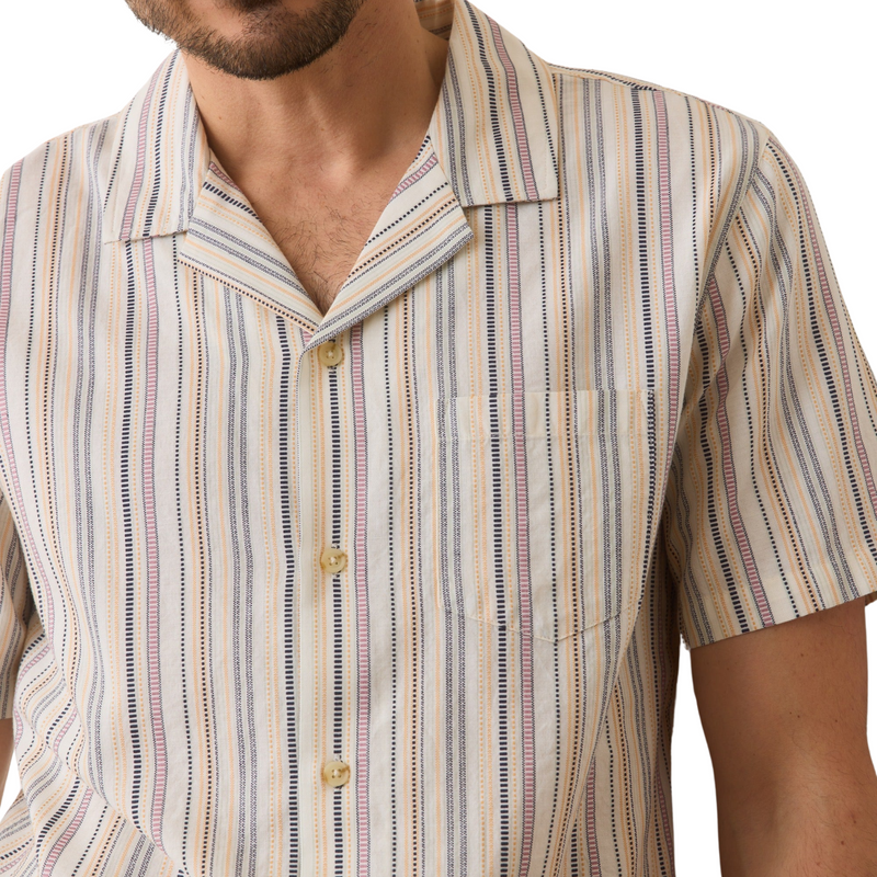 Dobby Resort Shirt – Natural Multi Stripe