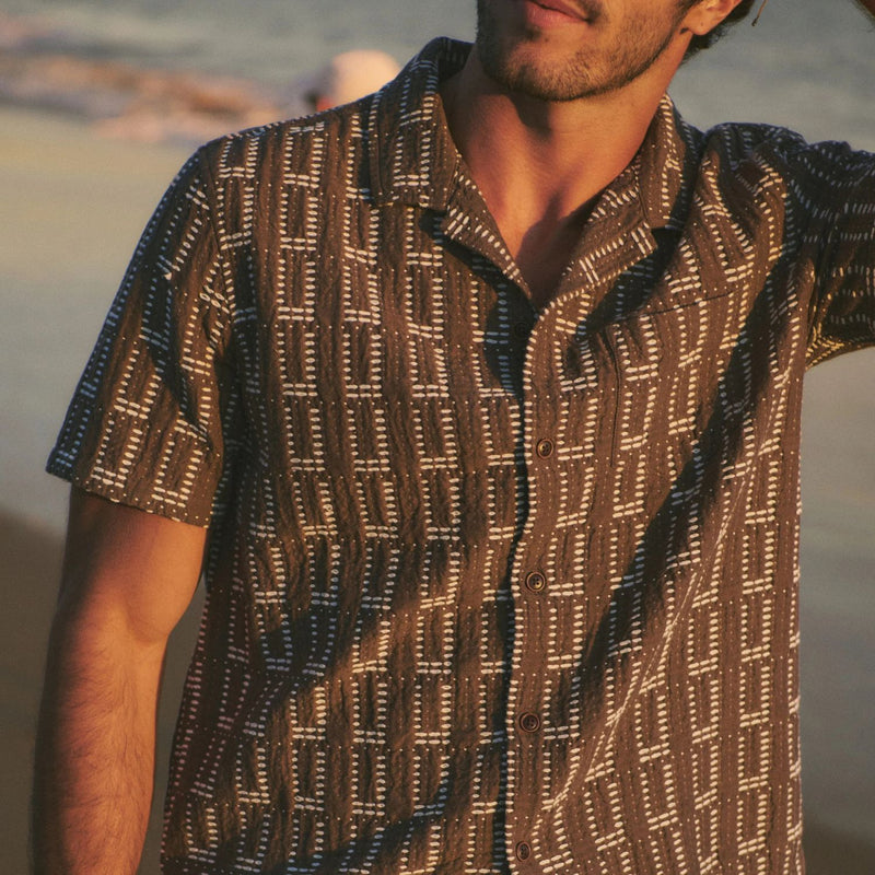 Dobby Resort Shirt – Brown