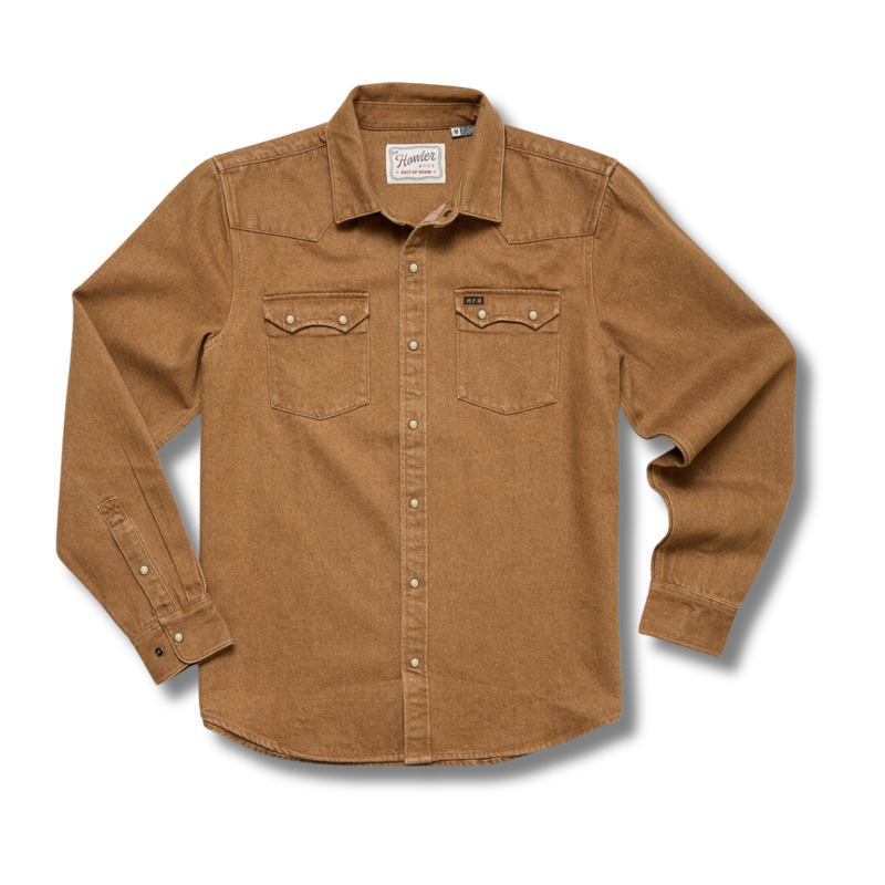 Dust Up Denim Snapshirt – Owens Oaker Wash