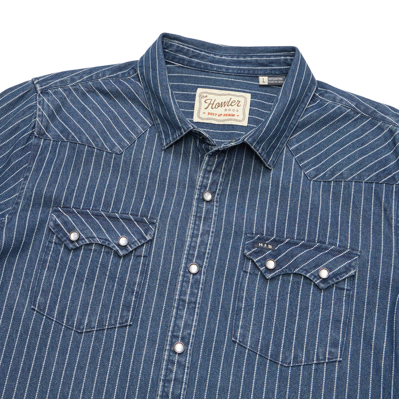 Dust Up Denim Snapshirt – Merle Stripe