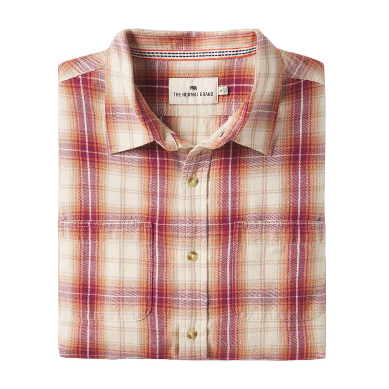 Jackson Button Up Shirt – Wine Plaid