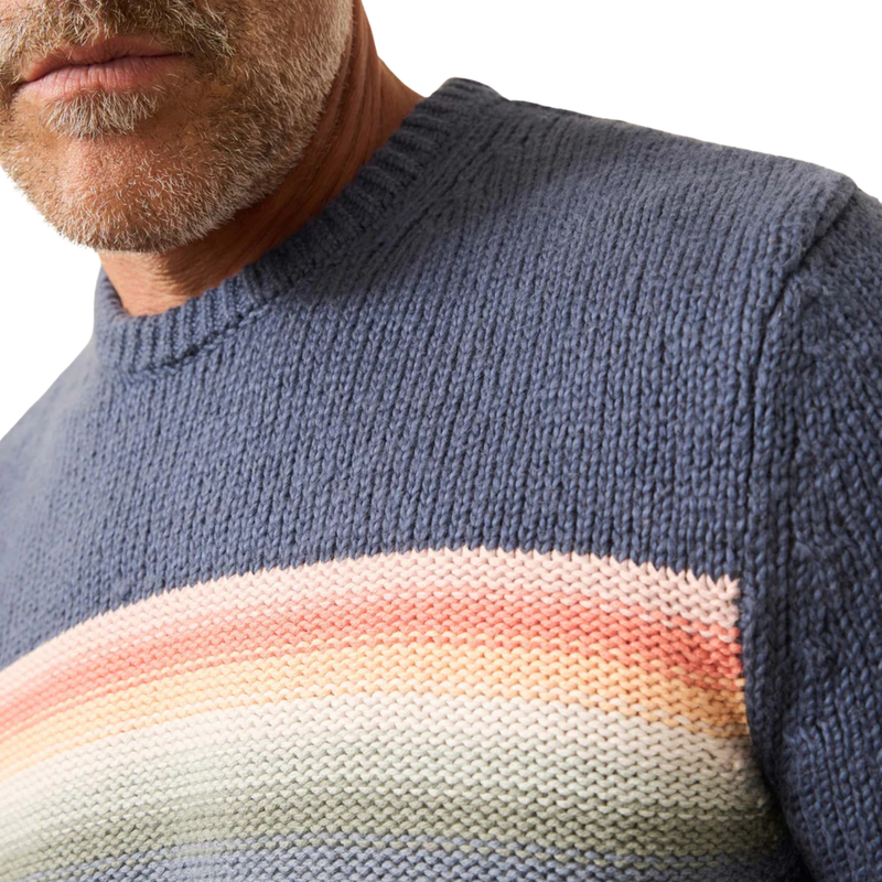 Heirloom Crewneck Sweater – Navy Lake Torch Stripe