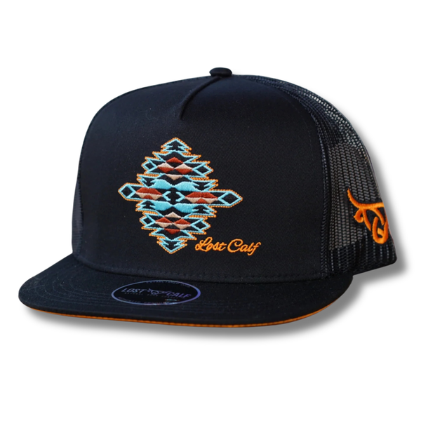 Gem Black Flat Hat - Rooster 