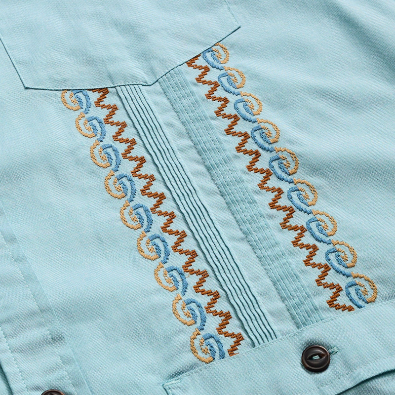 Guayabera Shirt – Nile Blue