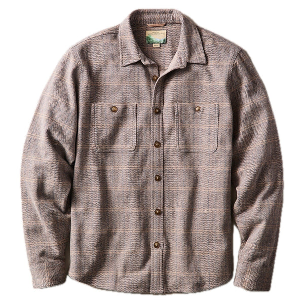Pacifica Stretch Twill Overshirt – Brown Plaid Herringbone