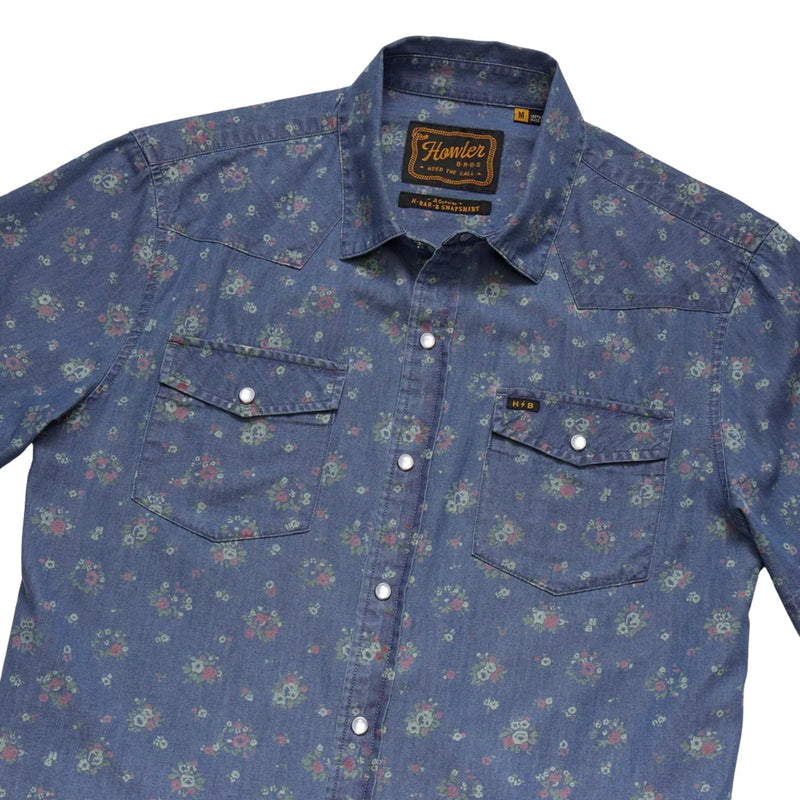 H Bar B Snapshirt - Bouquets – Washed Indigo