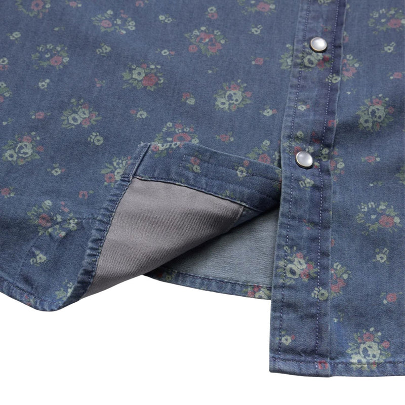 H Bar B Snapshirt - Bouquets – Washed Indigo