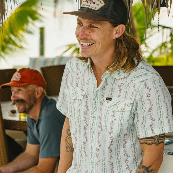 H Bar B Snapshirt - Hibiscus Ribbons - Rooster 