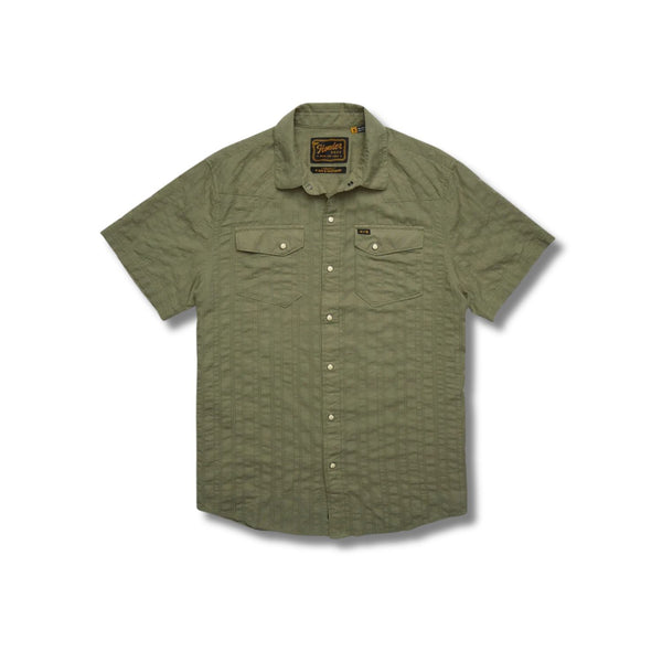 H Bar B Snapshirt - Eyelet Stripe - Rooster 