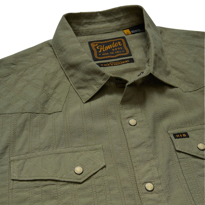 H Bar B Snapshirt - Eyelet Stripe – Cadet