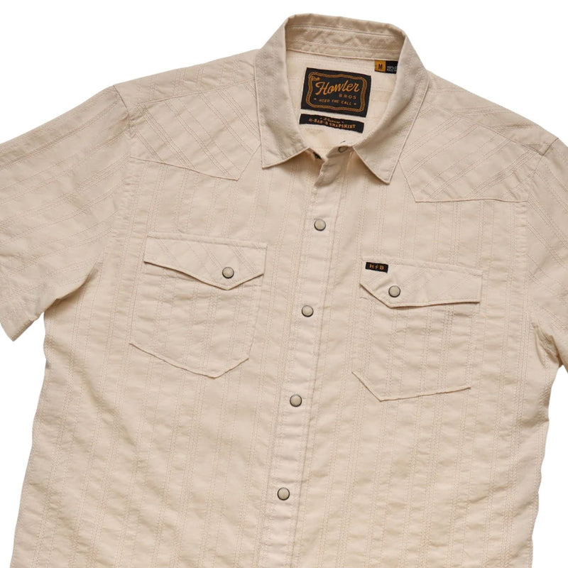 H Bar B Snapshirt - Eyelet Stripe – Off White