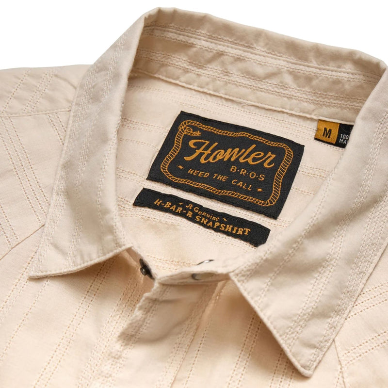 H Bar B Snapshirt - Eyelet Stripe – Off White