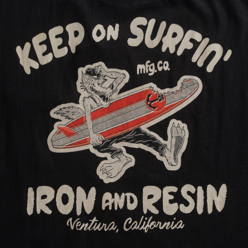Keep On Surfin' Pocket Tee – Black