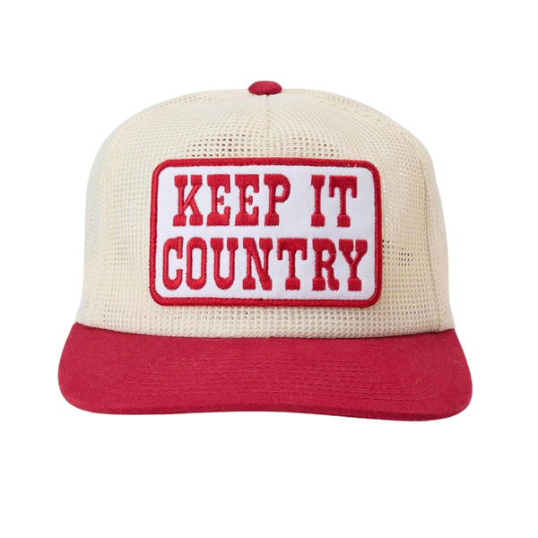 Keep It Country Snapback Cream/ Red - Rooster 