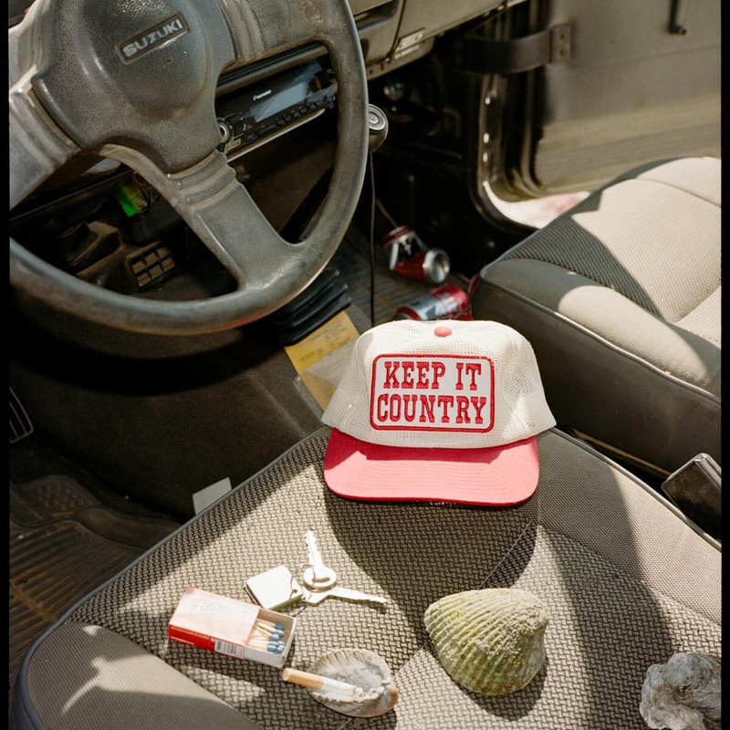 Keep It Country Snapback Cream/ Red - Rooster 