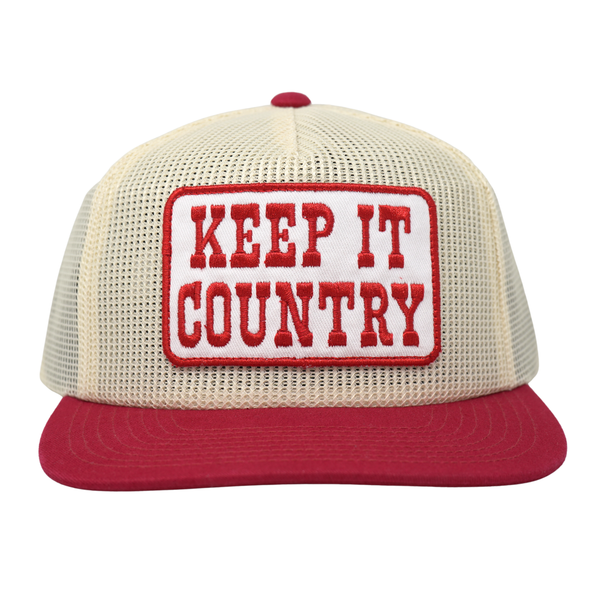 Keep It Country Snapback Cream/ Red - Rooster 