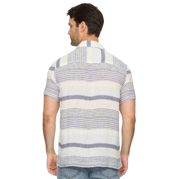 Lakesite SS Textured Stripe Shirt - Rooster 