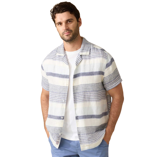 Lakesite SS Textured Stripe Shirt - Rooster 