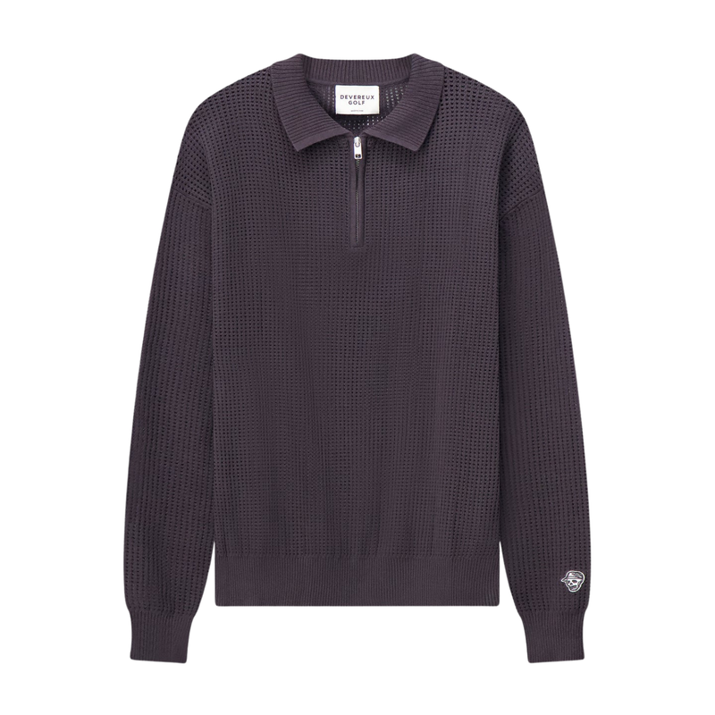 Loose Knit Qtr Zip Polo - Rooster 