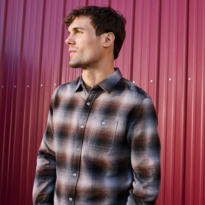 Lyman Ombre Flannel Shirt – Grey/Brown/Black