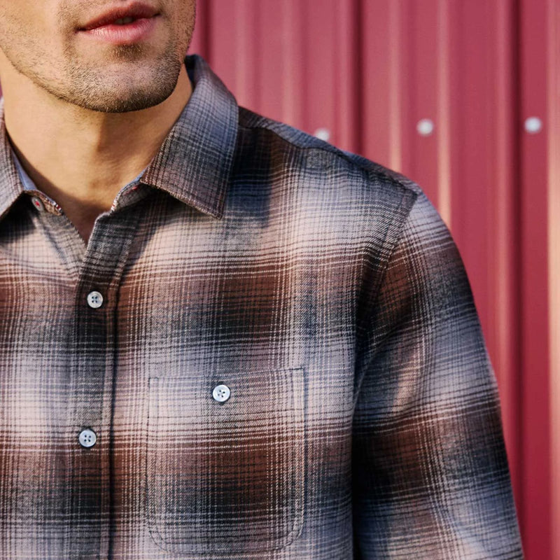 Lyman Ombre Flannel Shirt – Grey/Brown/Black