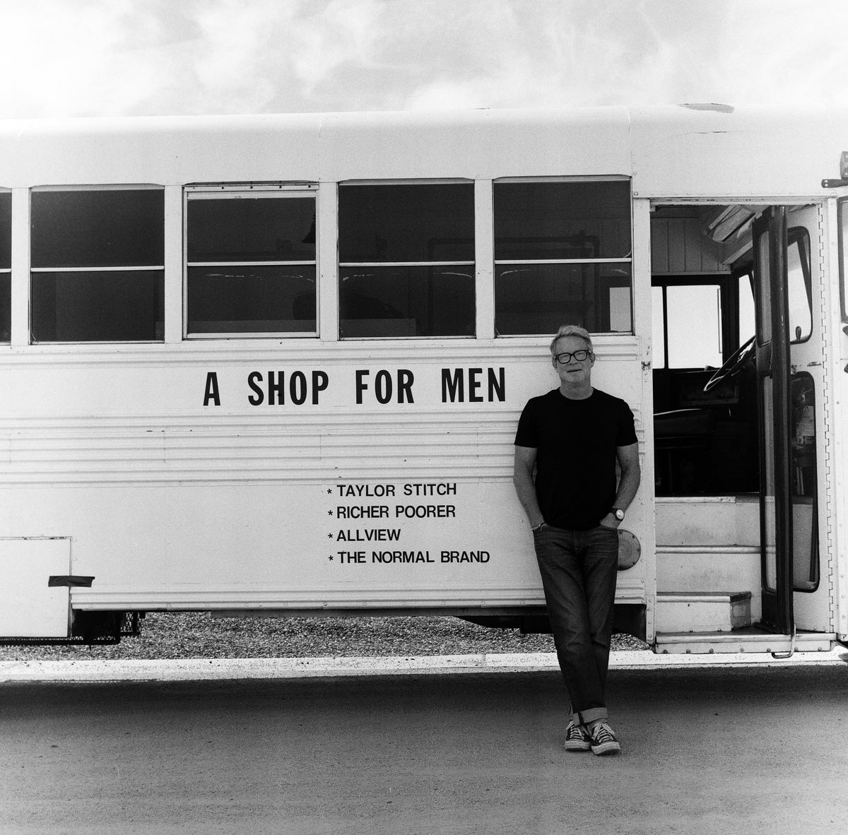 Rooster Bus founder Mark with the original Rooster Bus