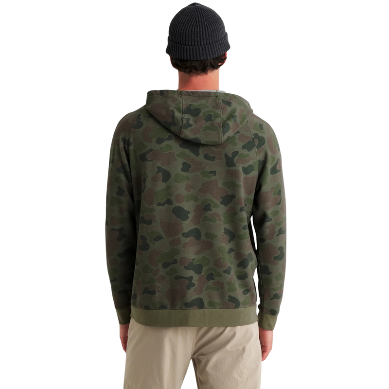 Bamboo Lightweight Fleece Hoodie - Vintage Camo Oil Green - Rooster 