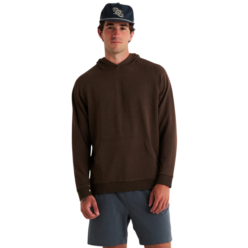 Bamboo Lightweight Fleece Hoodie - Heather Dark Brown - Rooster 