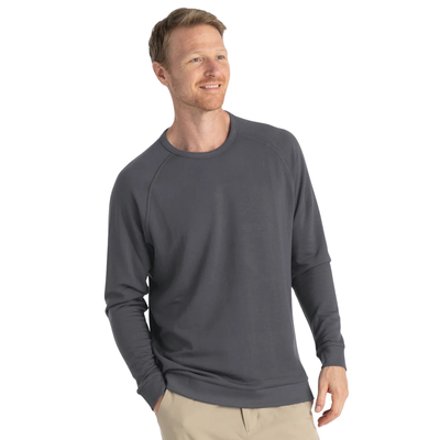 Bamboo Lightweight Fleece Crew - Black Sand