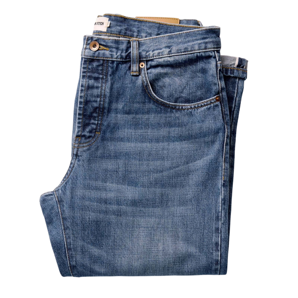 The Straight Jean - Mid Wash Organic Selvedge - Rooster 
