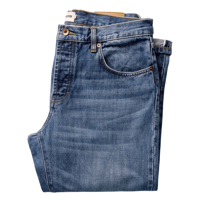 The Straight Jean - Mid Wash Organic Selvedge - Rooster 