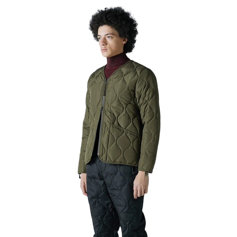 Military W-Zip V-Neck Down Jacket (Hard Shell) – Dark Olive