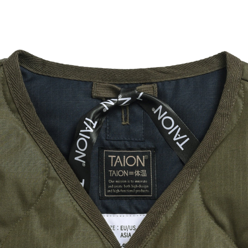 Military W-Zip V-Neck Down Jacket (Hard Shell) – Dark Olive