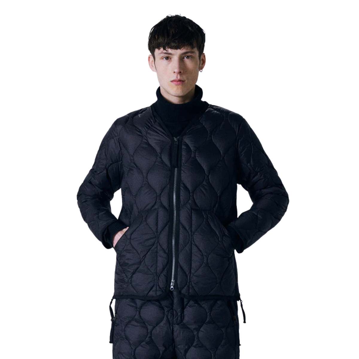 Military W-Zip V-Neck Down Jacket | Taion | Rooster Bus