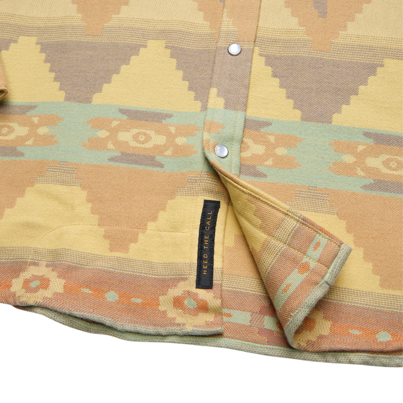Sheridan Flannel – Mitla Motifs : Old Gold