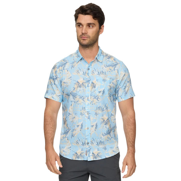 Munford SS Palm Print Shirt - Rooster 