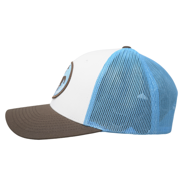 Old Town Cowboy White/ Brown/ Blue - Rooster 