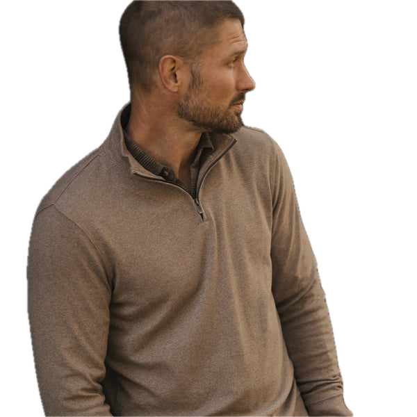 Puremeso Weekend Quarter Zip Taupe - Rooster Bus