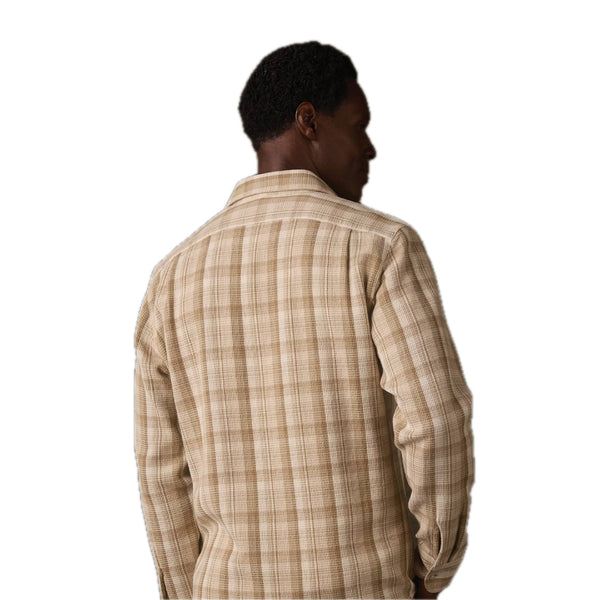 Woven Waffle Button Up Khaki Plaid - Rooster Bus