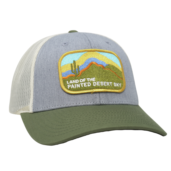Painted Desert Grey/Birch/Green Trucker - Rooster 