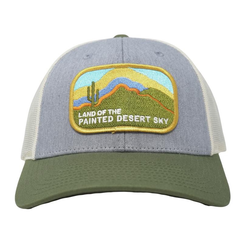 Painted Desert Grey/Birch/Green Trucker - Rooster 