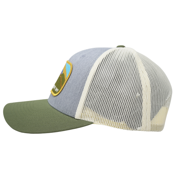 Painted Desert Grey/Birch/Green Trucker - Rooster 