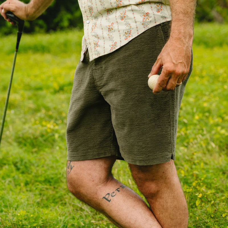 Pressure Drop Cord Shorts - Grid – Dark Olive