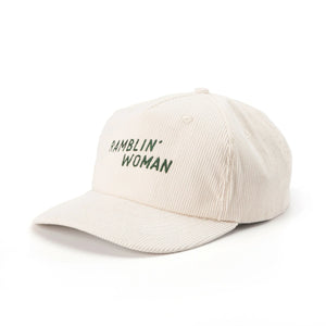 Ramblin' Woman Corduroy Snapback Cream/Forest - Rooster 