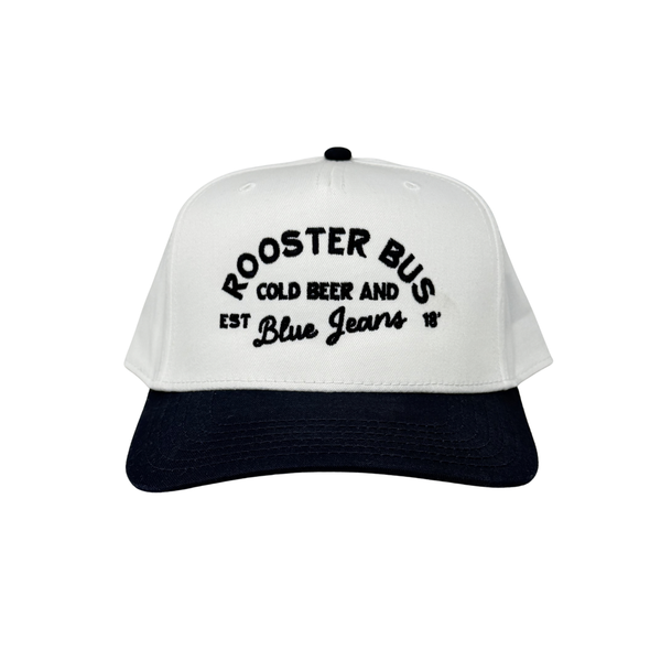 Cold Beer and Blue Jeans Rooster Bus Hat - Rooster 