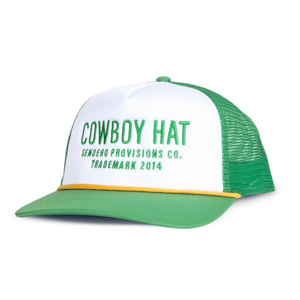 Cowboy Hat Vintage White/Green - Rooster 