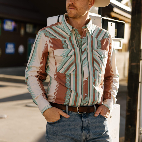 Serape Pearl Snap Shirt - Rooster 